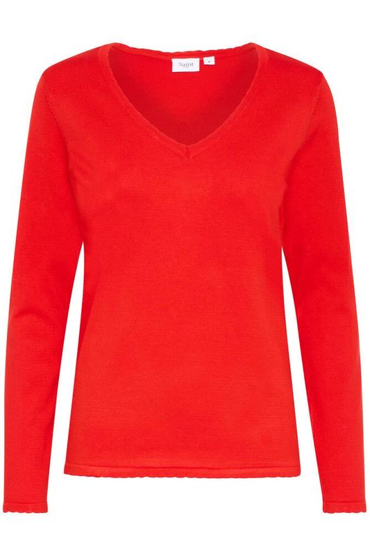 Mila V-neck pullover rød