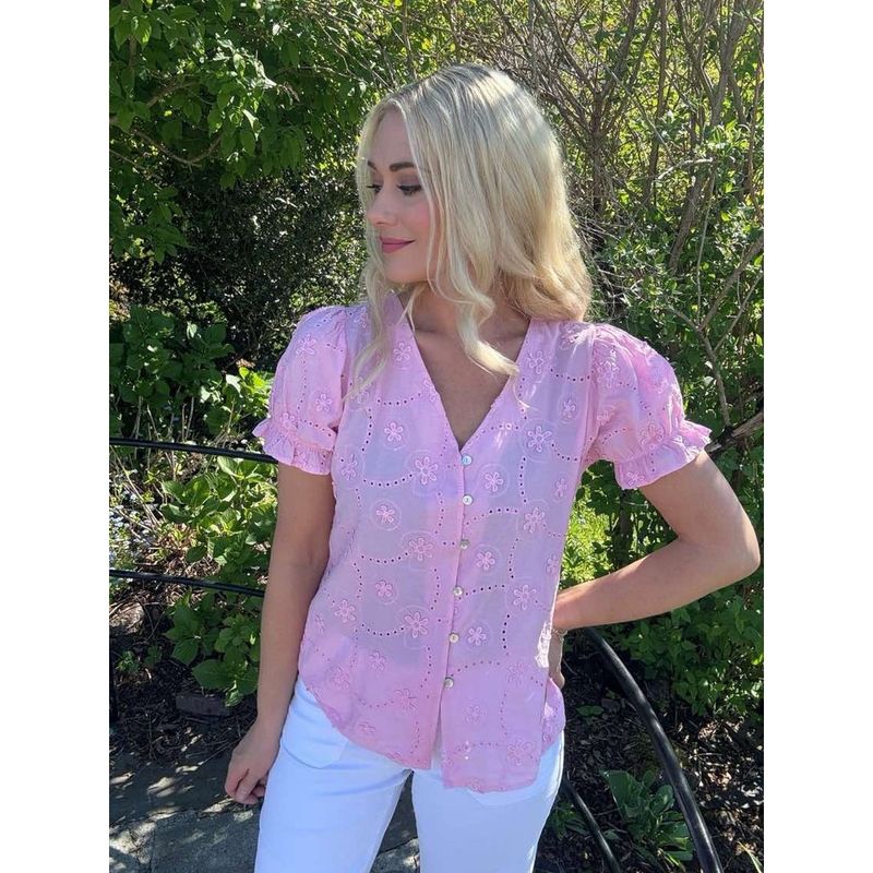Sia emb bluse rosa