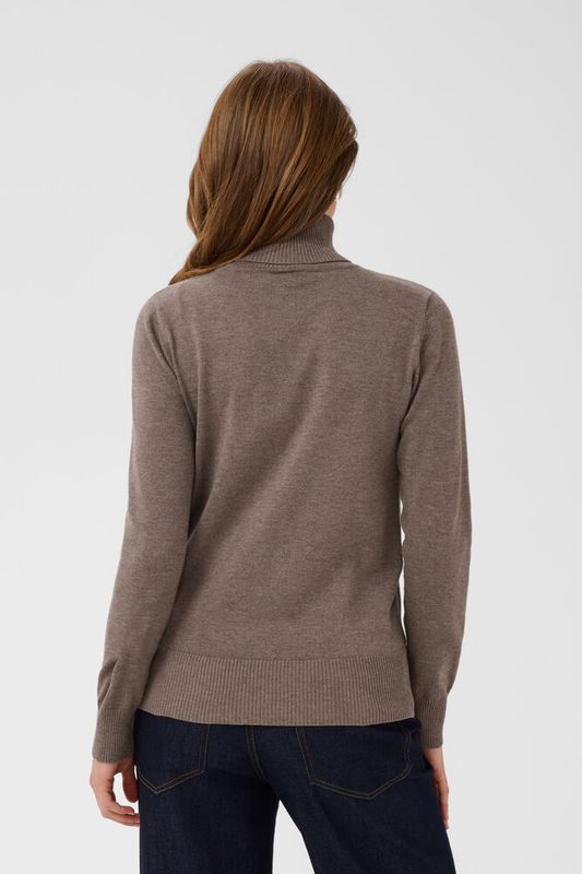 MilaSZ Rollneck Pullover Mink Melange - Brown 