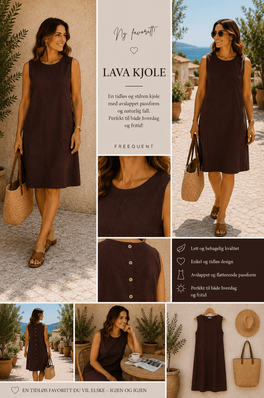 Lava dress  med knapper brun