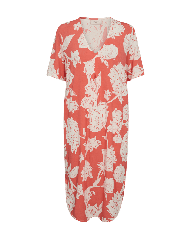 Floi dress Hot Coral w. Coral Cloud 