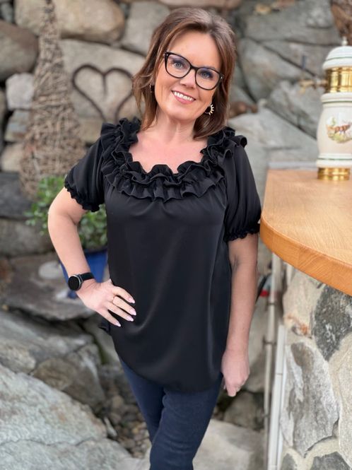 Hovedbilde Gibson blouse korte ermer sort 