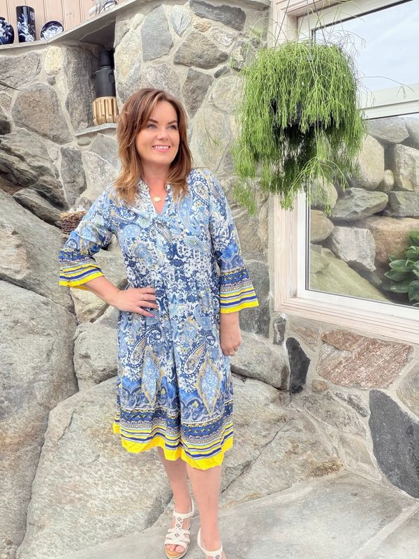 Paisley dress blå 