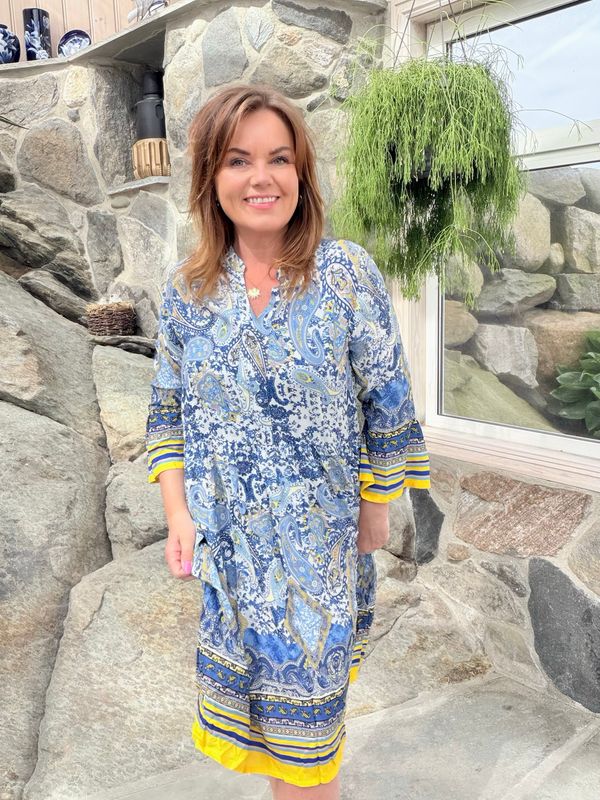 Paisley dress blå 