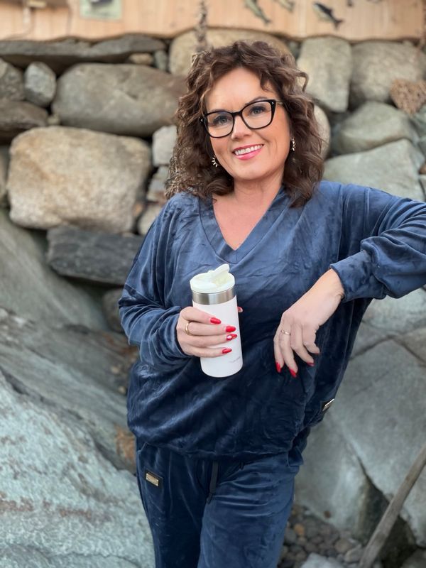 NY LEVERING Lux Velour sett marineblå