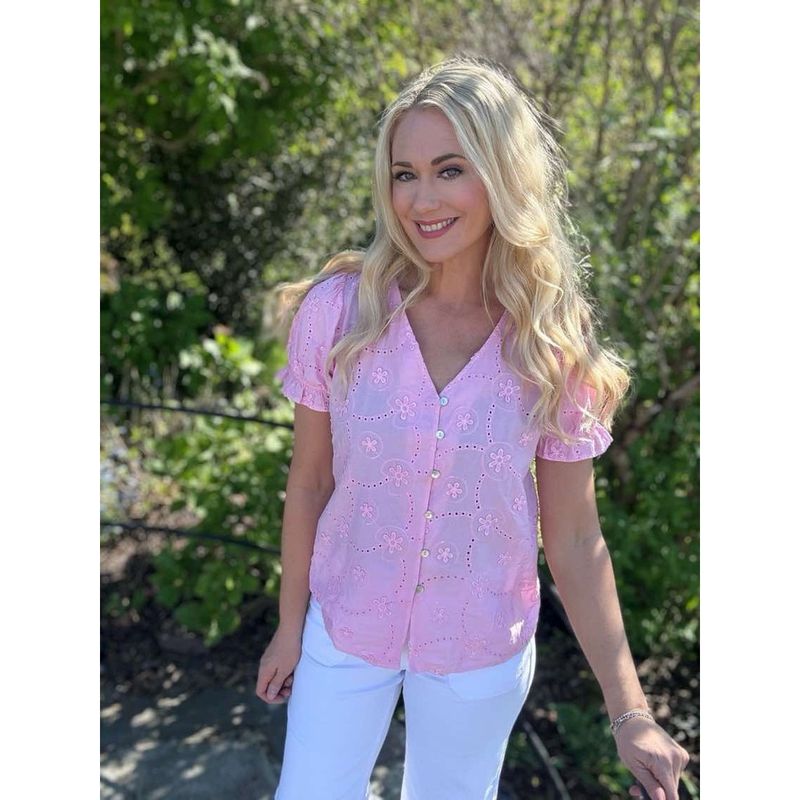 Sia emb bluse rosa