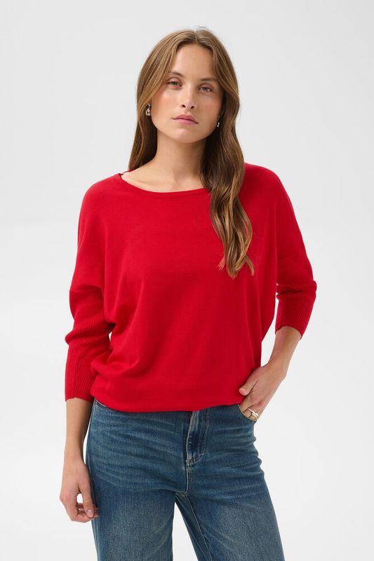 MilaSZ R-Neck Pullover True Red - Red