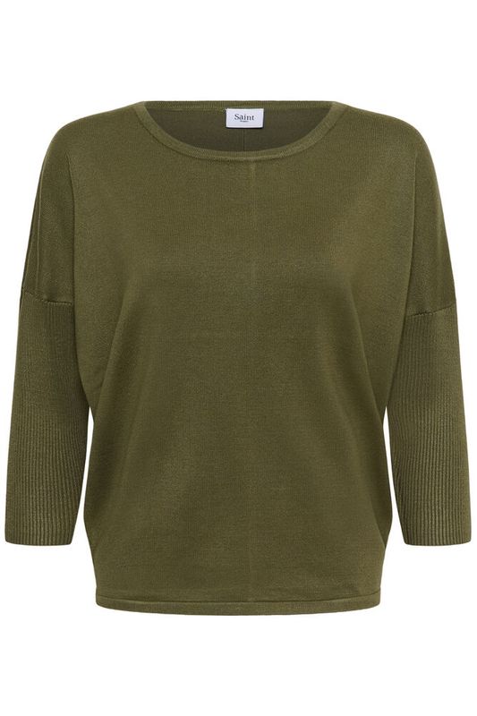 MilaSZ R-Neck Pullover  Four Leaf Clover Melange - Green 