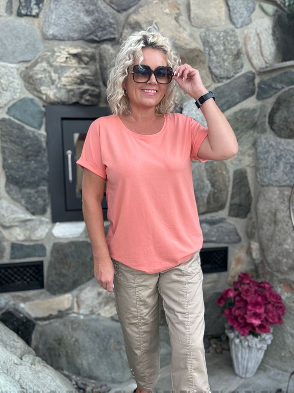 Joke t- shirt coral