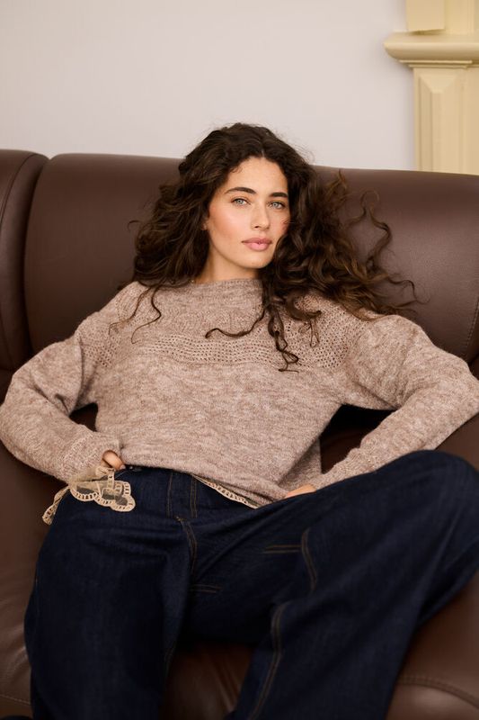 Junah Pointelle Pullover fra Cream