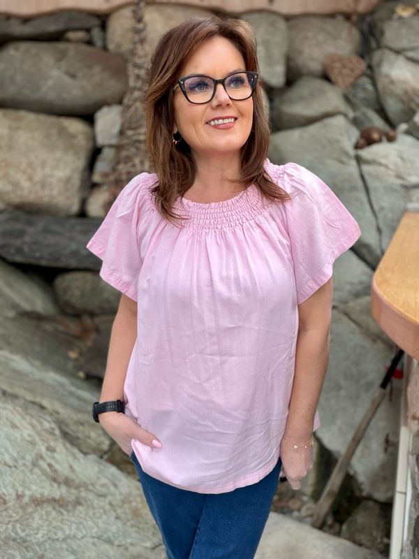 Vicky smock bluse rosa