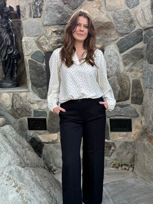 Solveig wide bukse sort