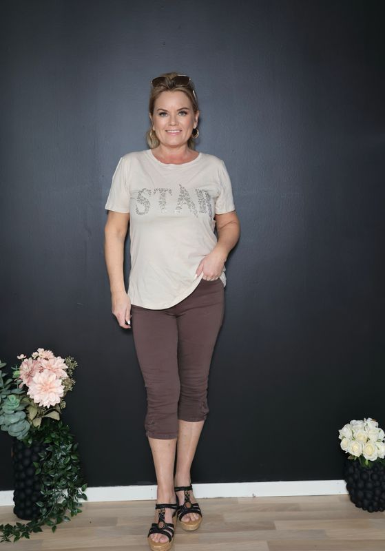 Bow capri brun 