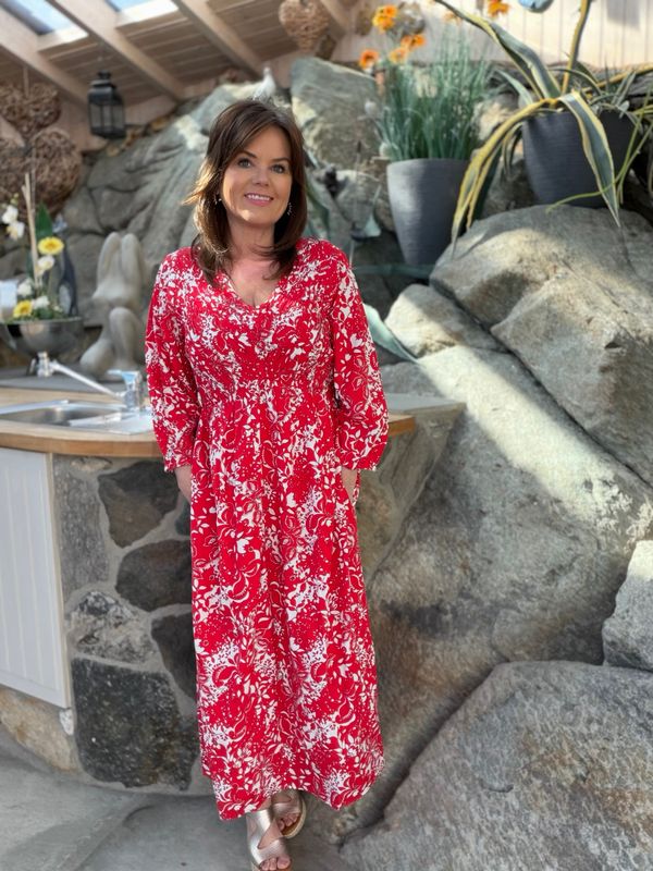 Tiah smock kjole rød