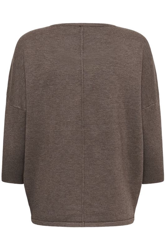 MilaSZ R-Neck Pullover  Mink Melange - Brown