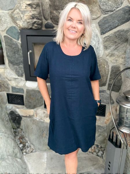 Bilde av Lava dress med knapper marineblå