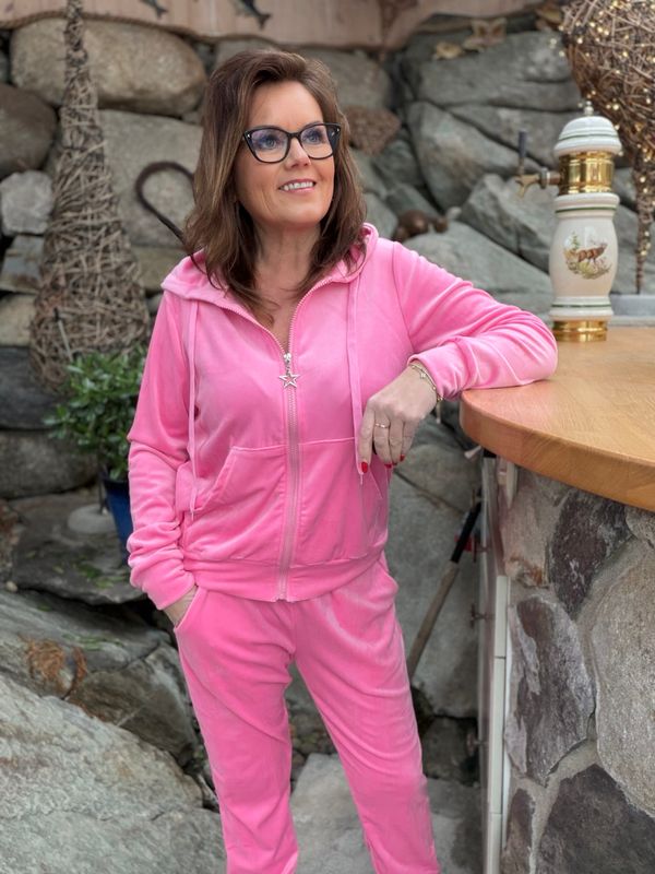 Velourdress med glidelås rosa