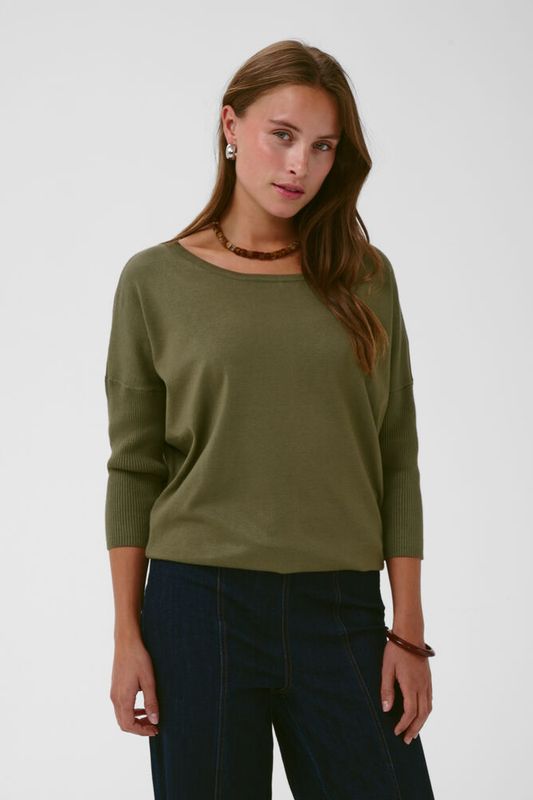 MilaSZ R-Neck Pullover  Four Leaf Clover Melange - Green 